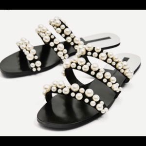 Zara pearl sandals size 10- price is firm.